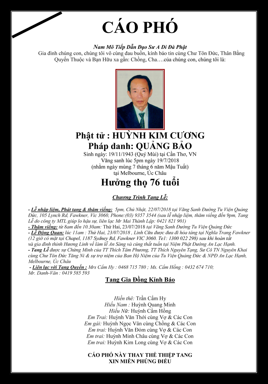 Cao Pho Tang le_Phat tu Huynh Kim Cuong