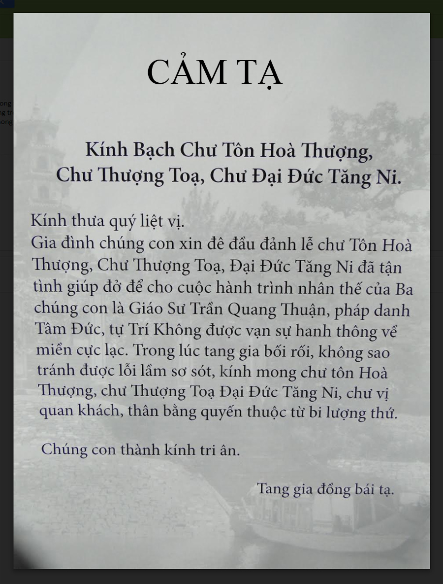 Cam Ta tang le GS Tran Quang Thuan