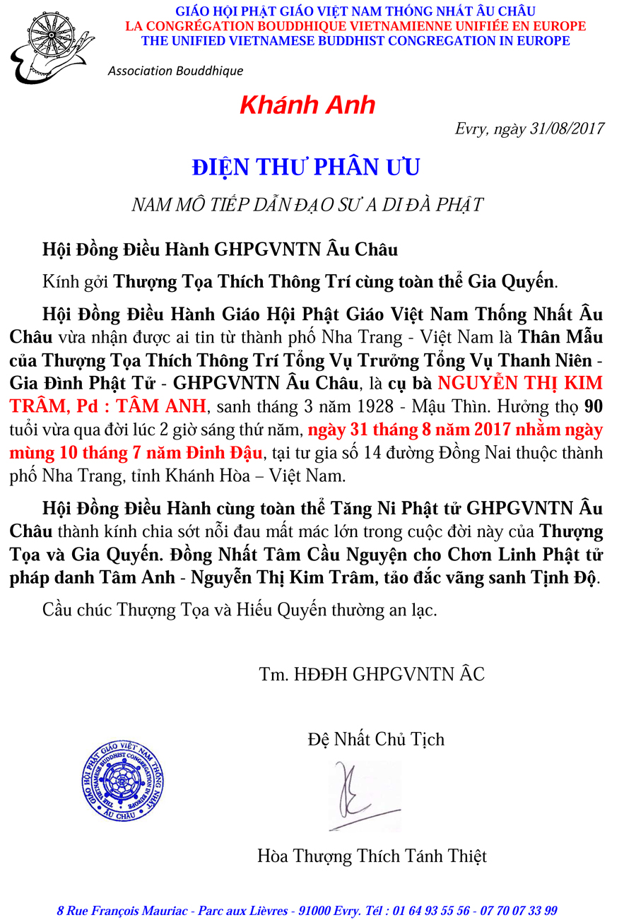 Phan Uu than mau Thuong Toa Thich Thong Tri - Hoa Lan