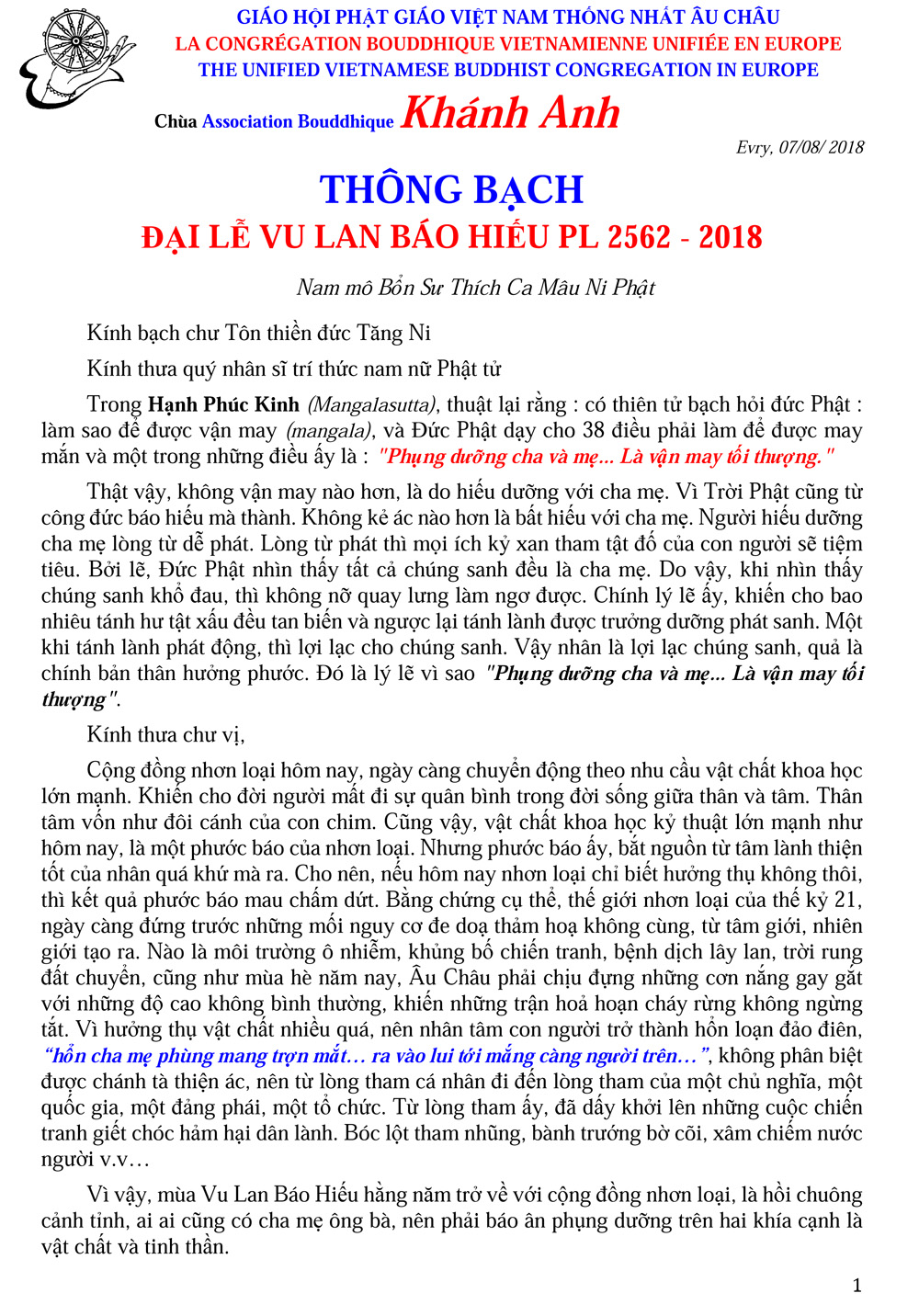 Thong Bach Vu Lan 2562-2018_GH Au Chau-1