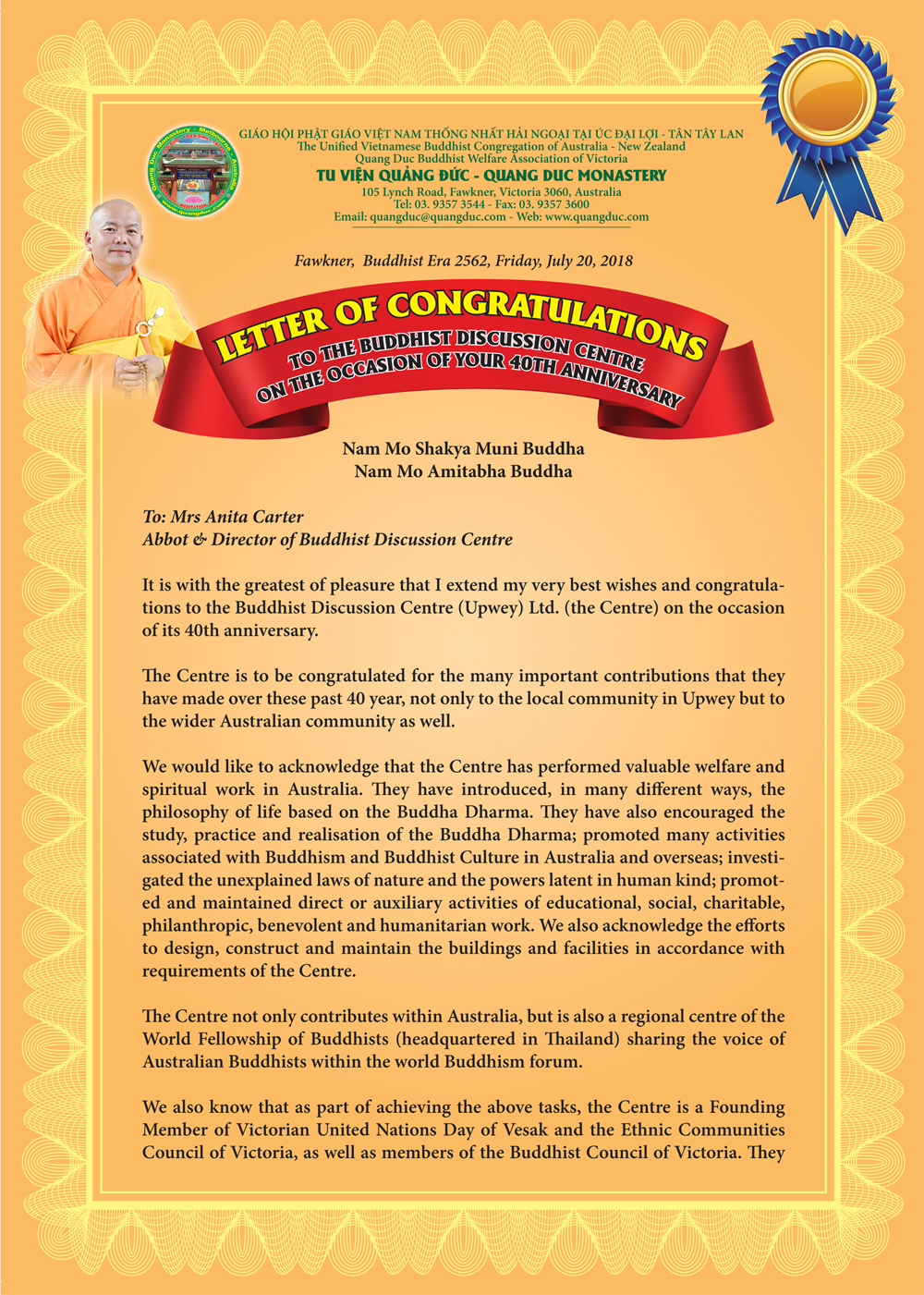 Congratulation-letter-for Buddhist Discussion Center-01