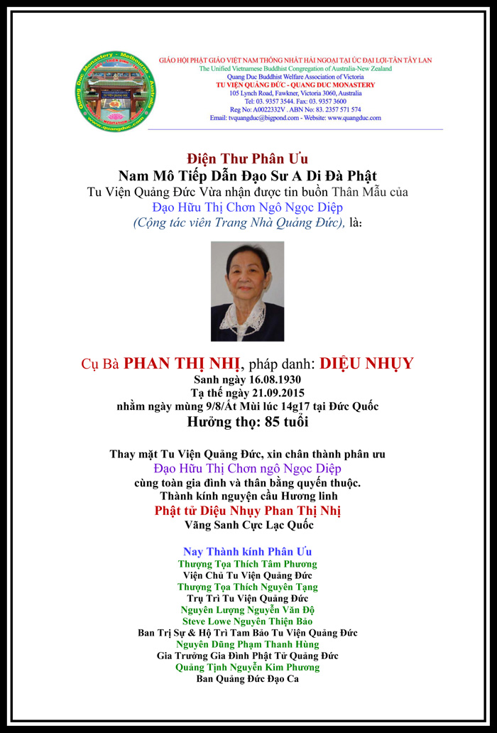 Dien Thu Phan Uu_Gia dinh Dao Huu Thi Chon