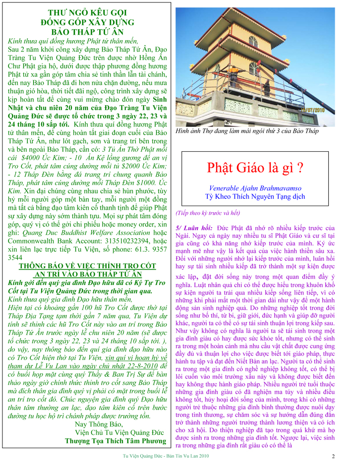 Bản Tin PDF Vu Lan Canh Dan 2010 của Tu Viện Quảng Đức-2