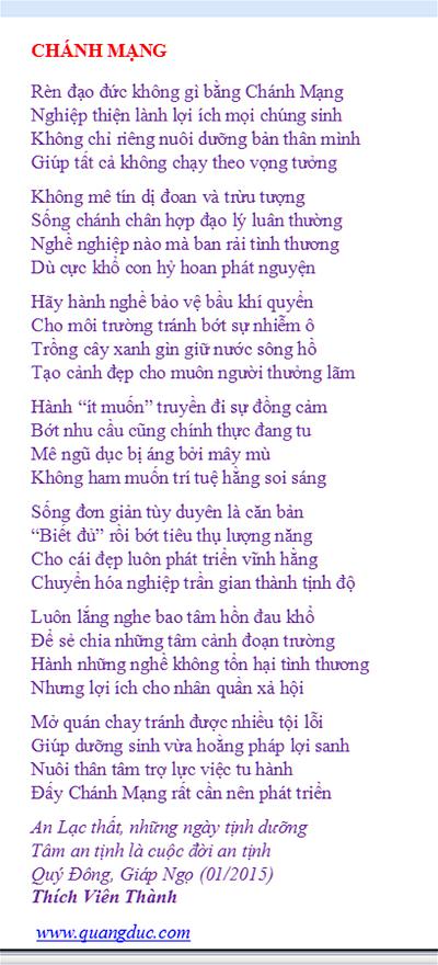 chanh mang thich vien thanh