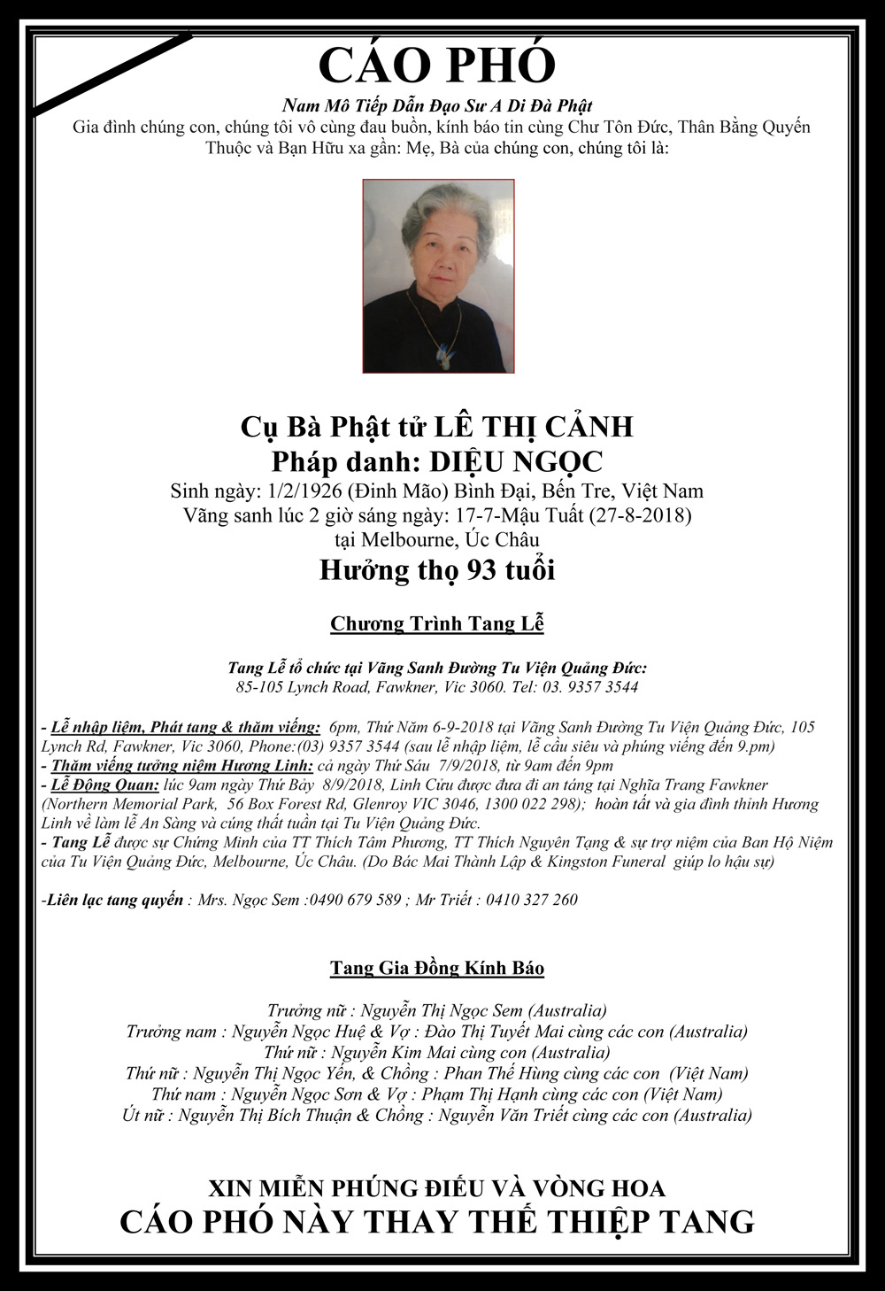 1_Cao pho_tang le_ Cu ba Le Thi Canh-1926-2018-b