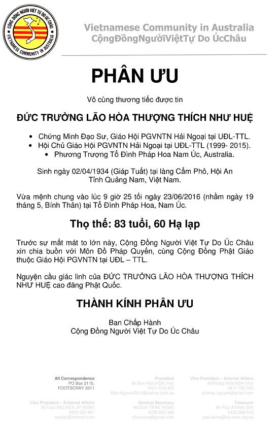 Dien Thu Phan Uu_Cong Dong Nguoi Viet Tu Do Uc Chau