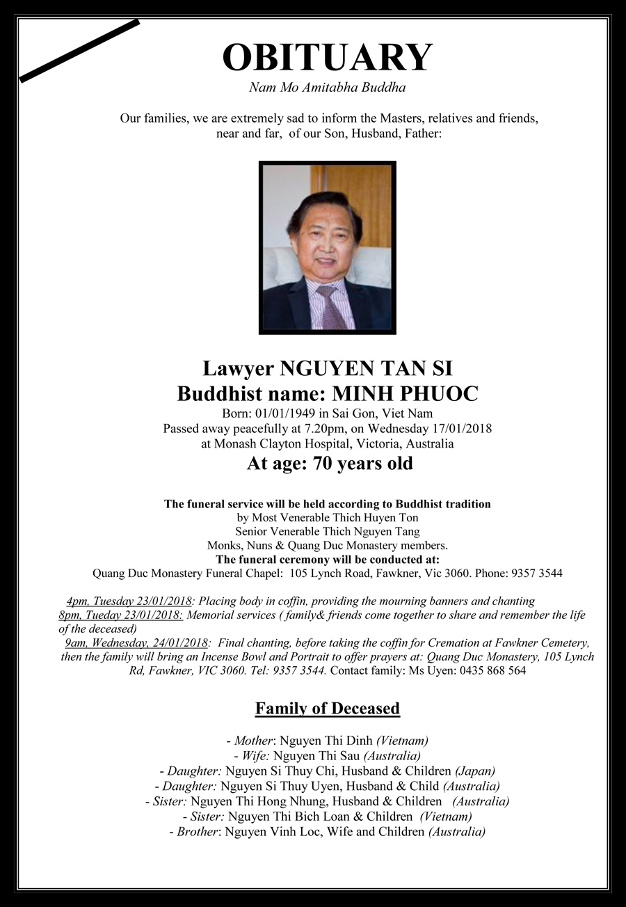 Obituary_Lawyer Nguyen Tan Si-1949-2018