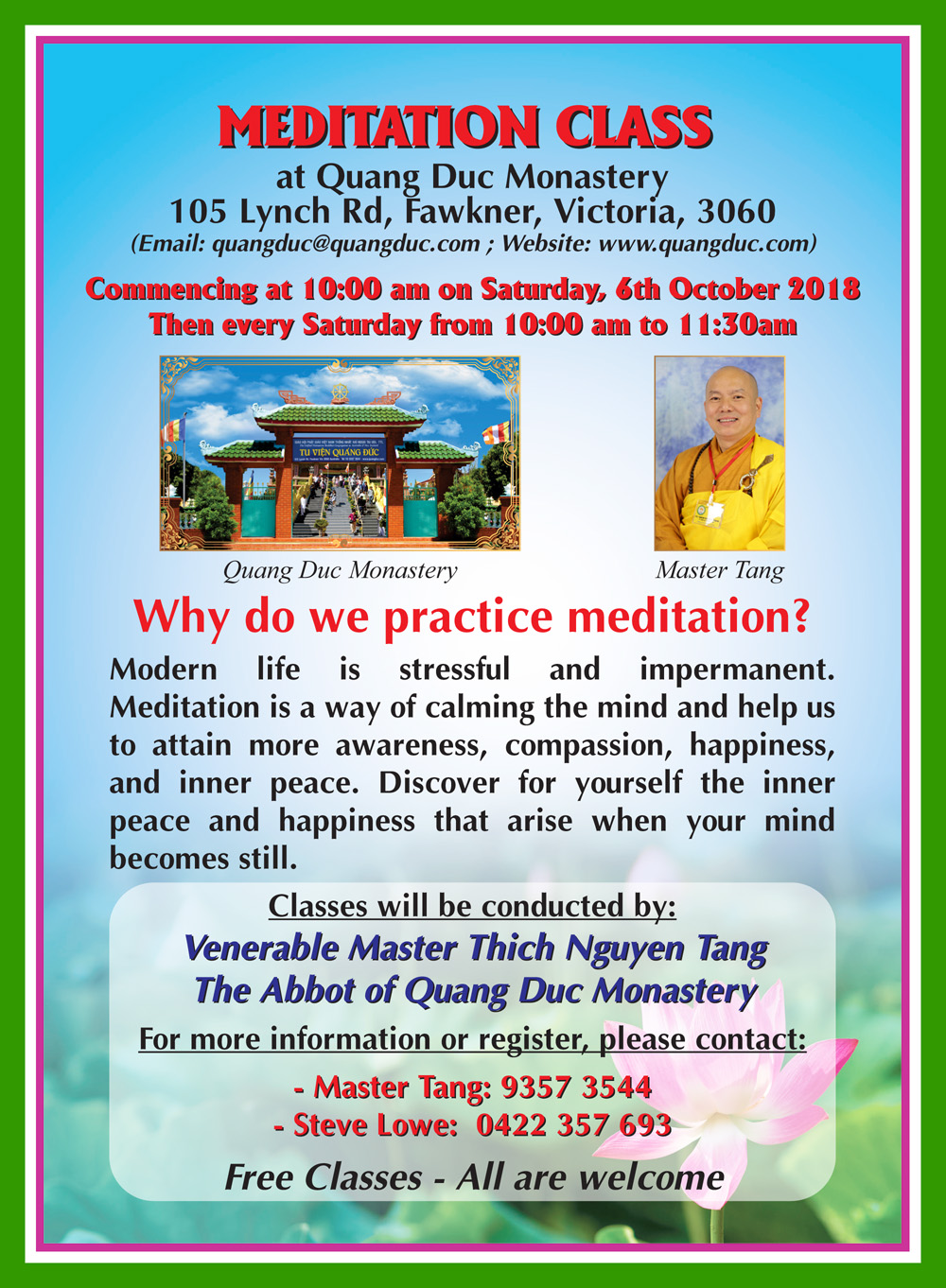 Meditation class_Quang Duc Monastery 2018-3