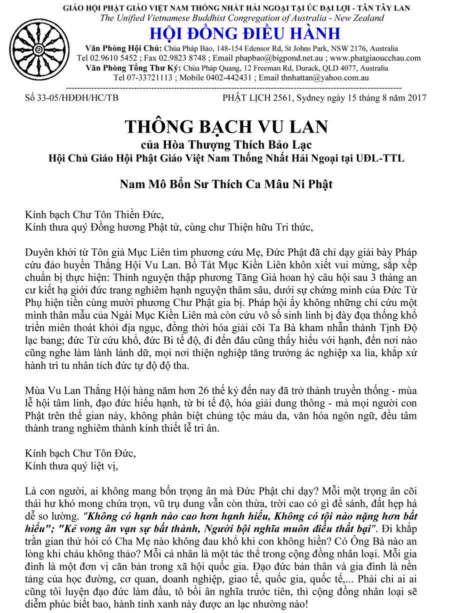 So 33-05 Thong Bach Vu Lan PL 2561   - PG Uc Chau-1
