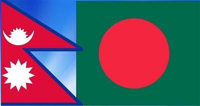 Quốc kỳ của Nepal và Bangladesh.