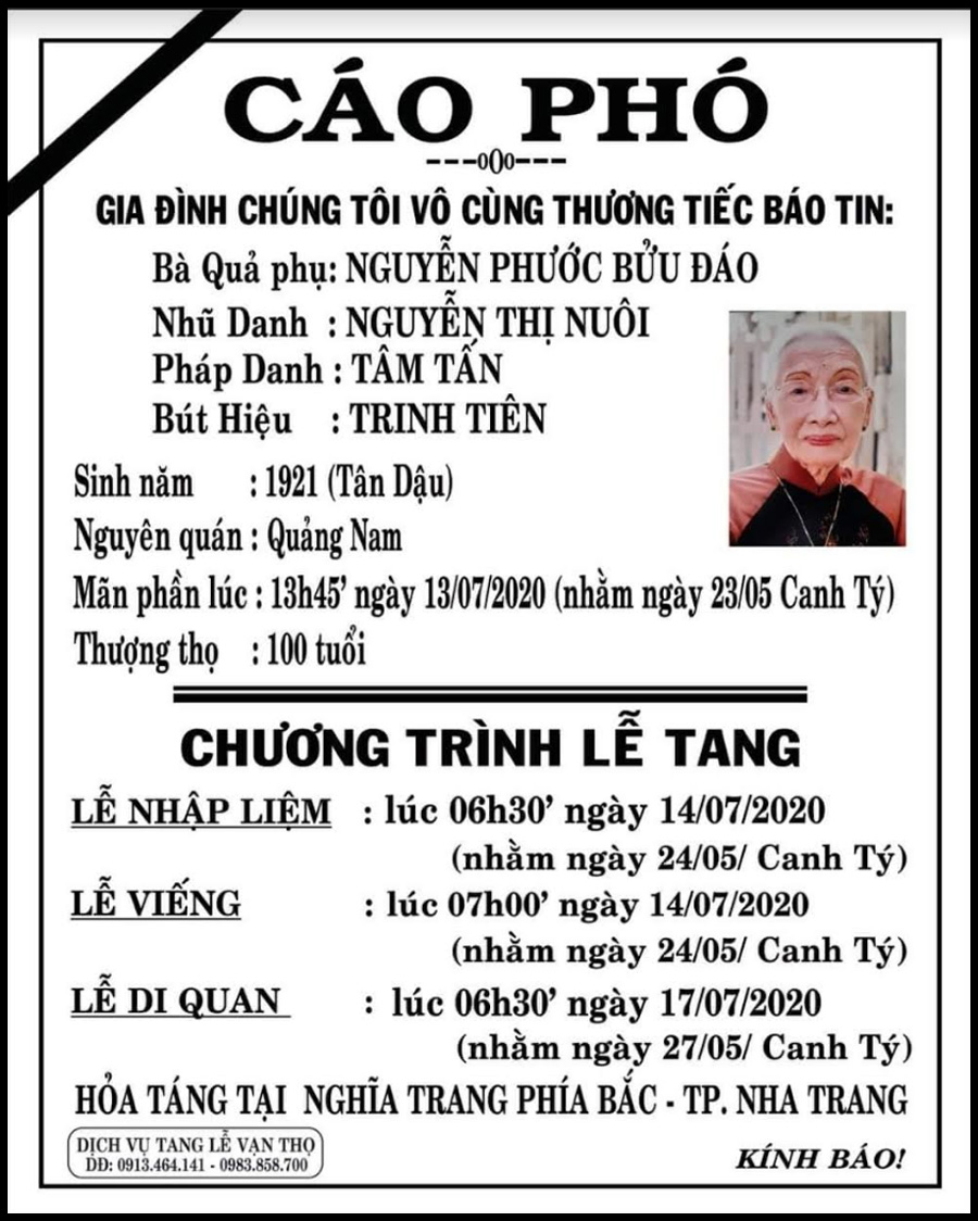 Cao Pho tang le cua Nu Si Tam Tan