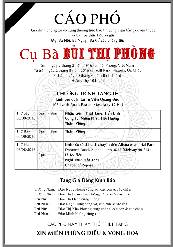 Cao pho Tang Le Cu Ba Bui Thi Phong