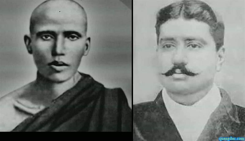 Hình 7  Ảnh đen trắng hiếm hoi của Trưởng lão Hòa thượng Kṛpāśaraṇa Mahāthērō và người bạn cao quý, Giáo sư Ashutosh Moo