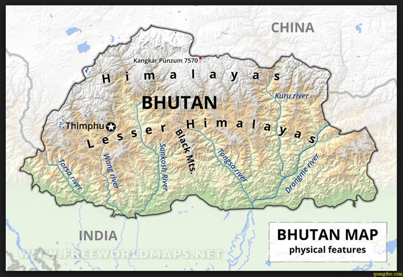 Bhutan map city-1