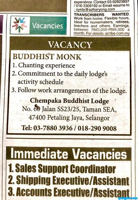Quảng cáo cho một vị tu sĩ Phật giáo